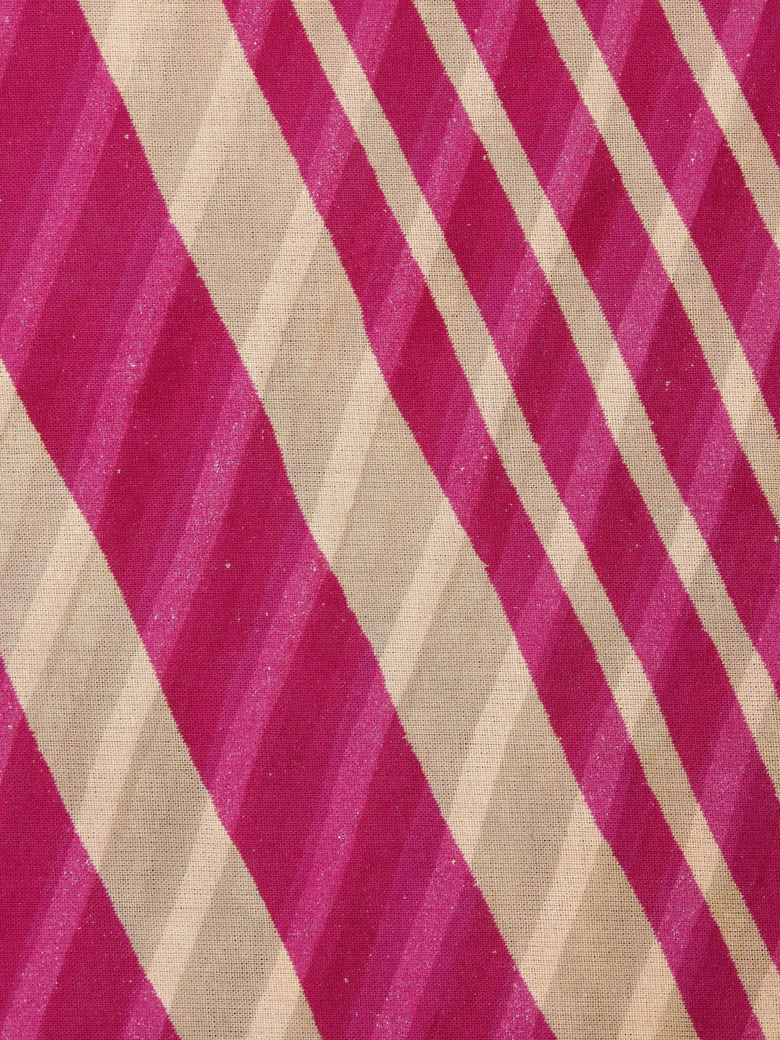 Pink Beige Block Printed Cotton Cambric Fabric Per Meter - F0916190