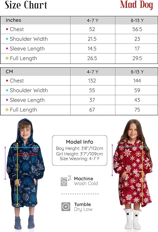 Red Sherpa Wearable Blanket Hoodie for Kids - Embrace Warmth & Style!