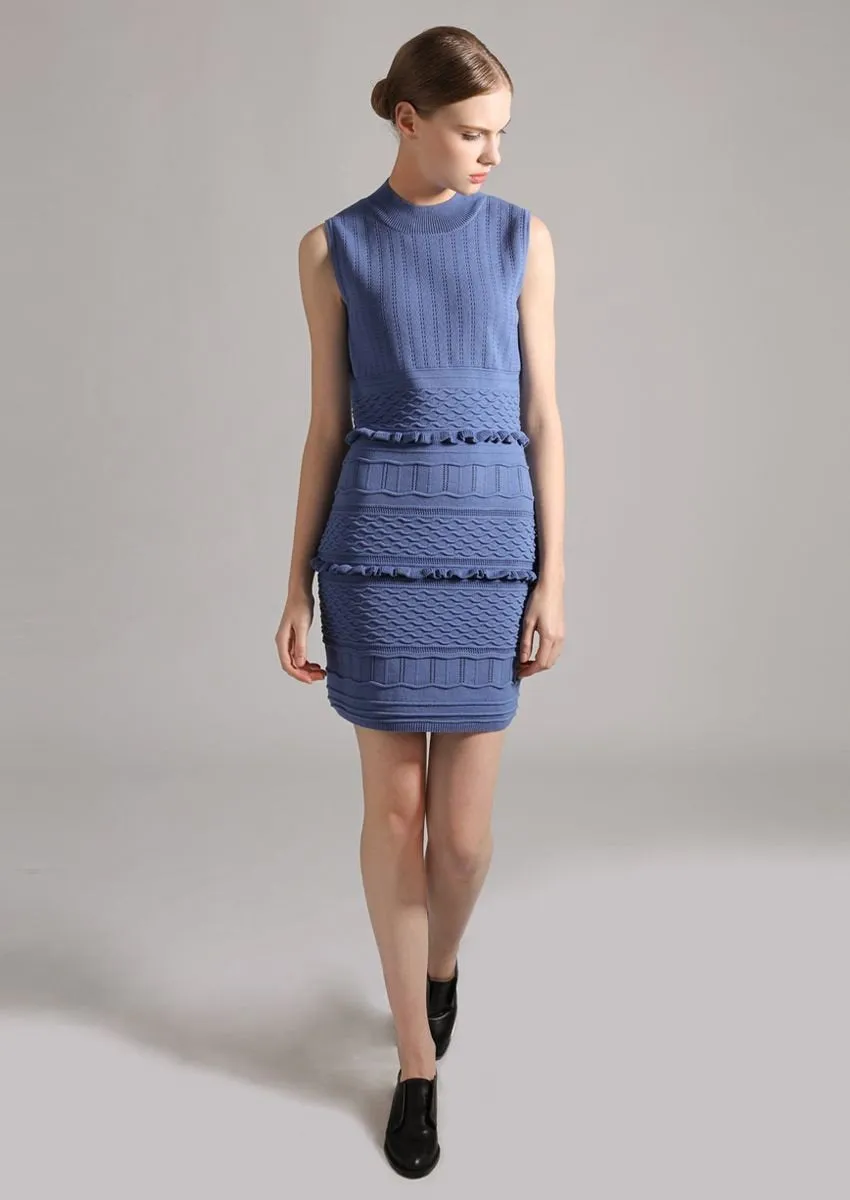 Rounded Neck Knitted Dress