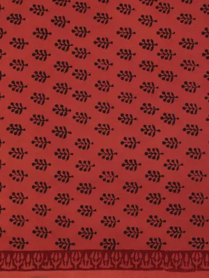 Rust Black Bagh Printed Cotton Fabric Per Meter - F005F2082