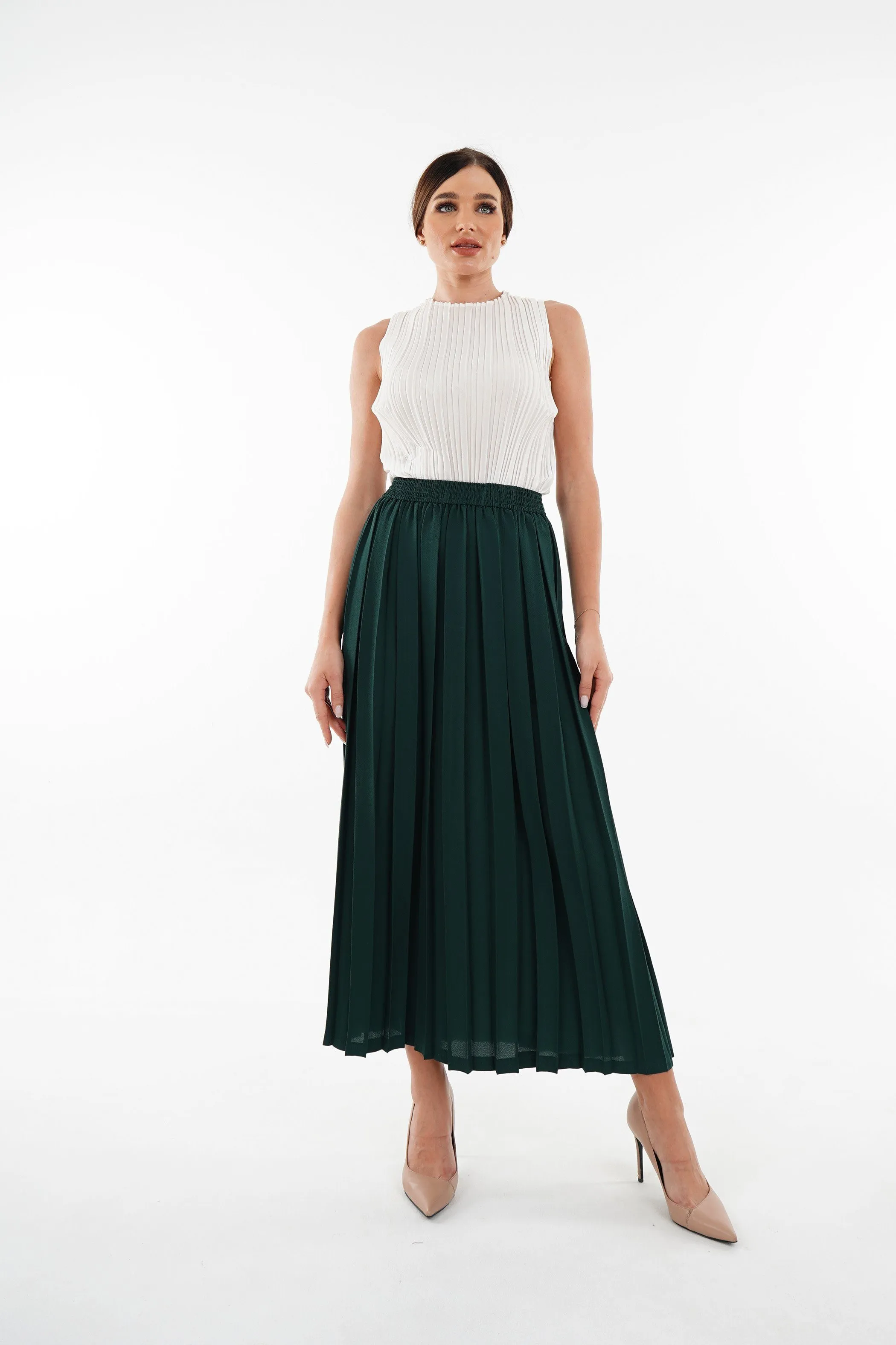 Sadie A-Line Skirt With Box Pleats