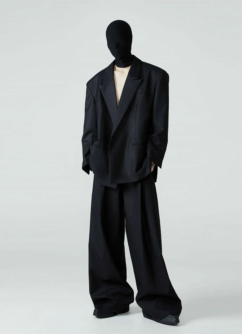 Short Draped Suit Jacket