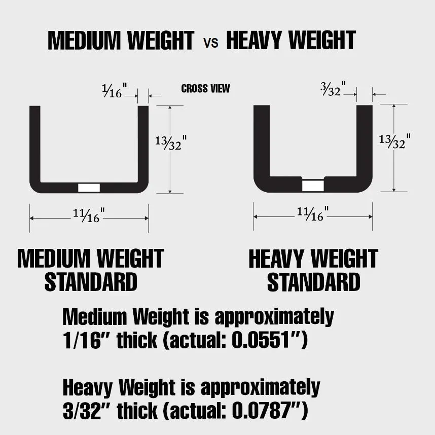 Slotted Wall Standard, A-line Medium Duty, 1/2" Slots on 1" centers, 36" - 84", Satin Zinc