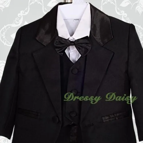 ST022A Baby Boys' 5 Pcs Set Formal Tuxedo Suits No Tail Wedding Christening Outfits Size 0 Months to 4T