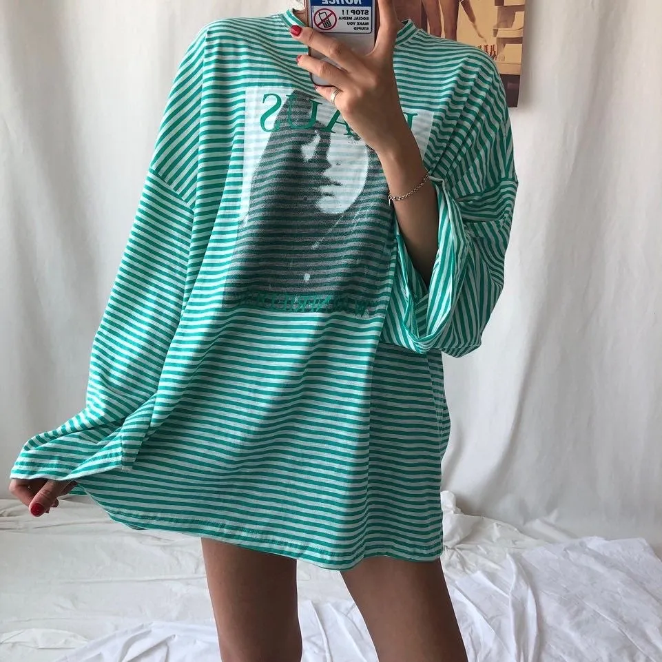 Stripe oversized Long sleeve