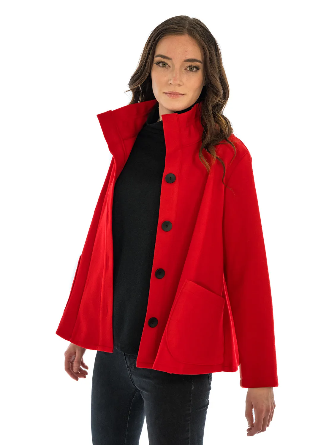 Trisha Tyler 11527 Wire Collar Button Front Jacket