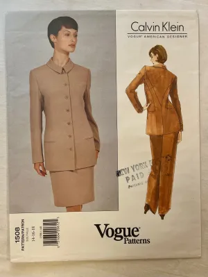 Vogue Calvin Klein 1508 UNCUT Suit Sizes 14-18