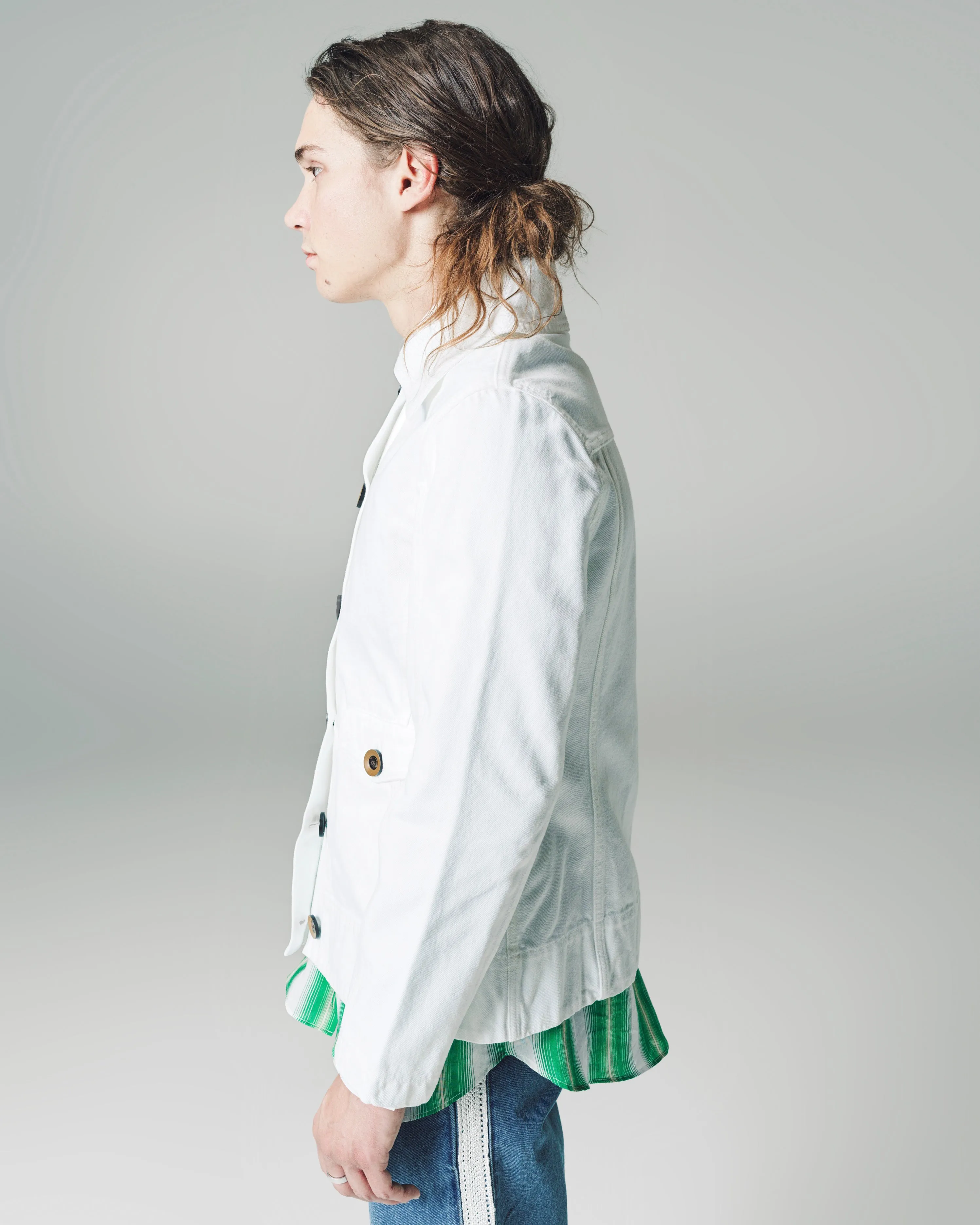 White enzyme Wash Denim Heritage Jacket