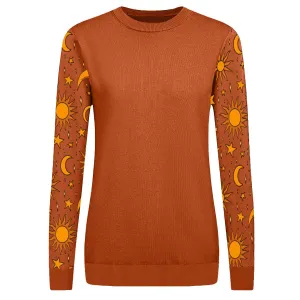 Women's orange brown vintage knitwear