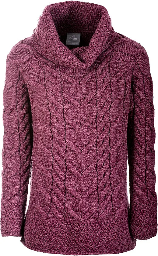 Women's Supersoft Merino Wool Cowl Neck Sweater by Aran Mills - 3 Colours