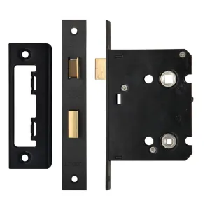 Zoo Bathroom Lock 3" - 57mm c/c-Powder Coat Black